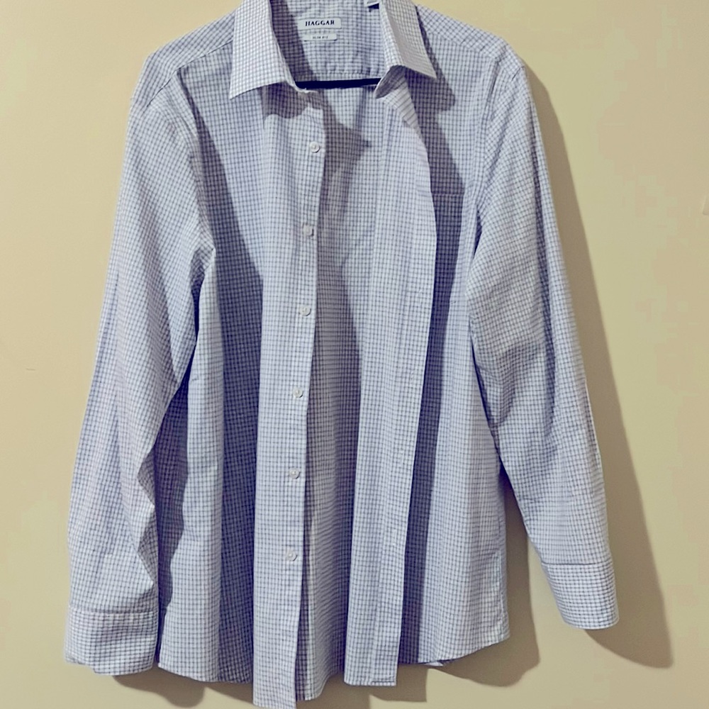 Mens Button Down Collar Shirt “Slim Fit” pink blue white “DRY CLEANED ONLY”